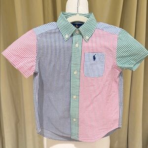 Polo by Ralph Lauren - Boys Striped Short Sleeve Button Down Shirt - Size: 3T